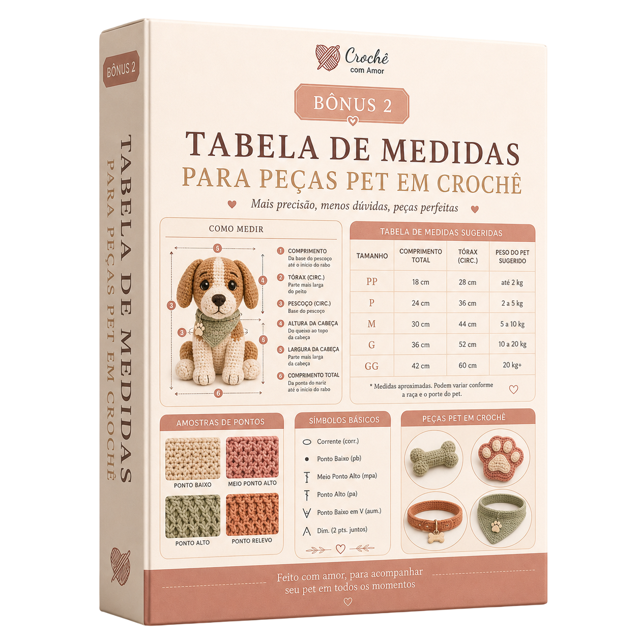 Mockup Tabela de Tamanhos Para Peças Pet em Crochê